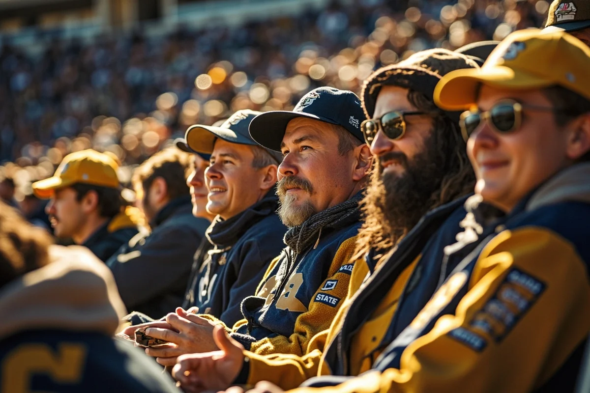 Montana State Bobcats fans in gold filling Bobcat Stadium stands