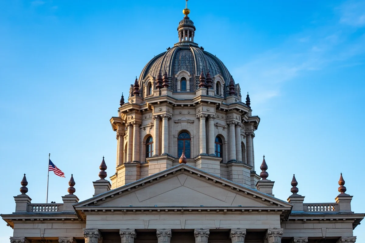 Montana State Capitol building exterior showing the copper dome and neoclassical architecture against a blue sky