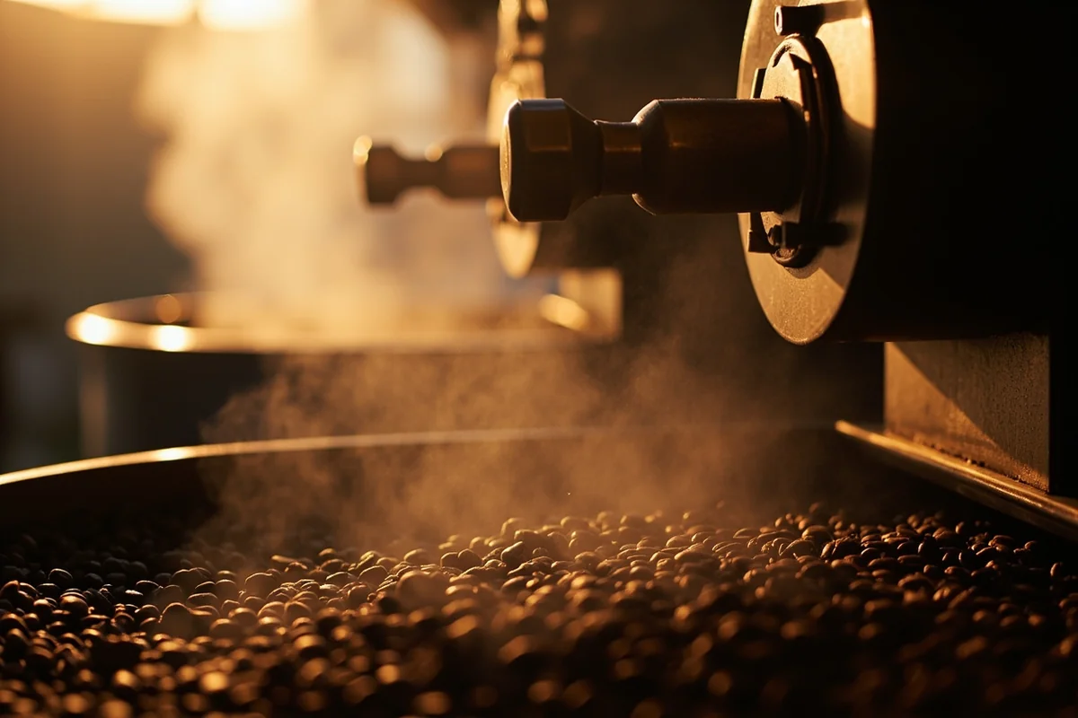 Morning Light Coffee Roasters roasting equipment and fresh coffee beans