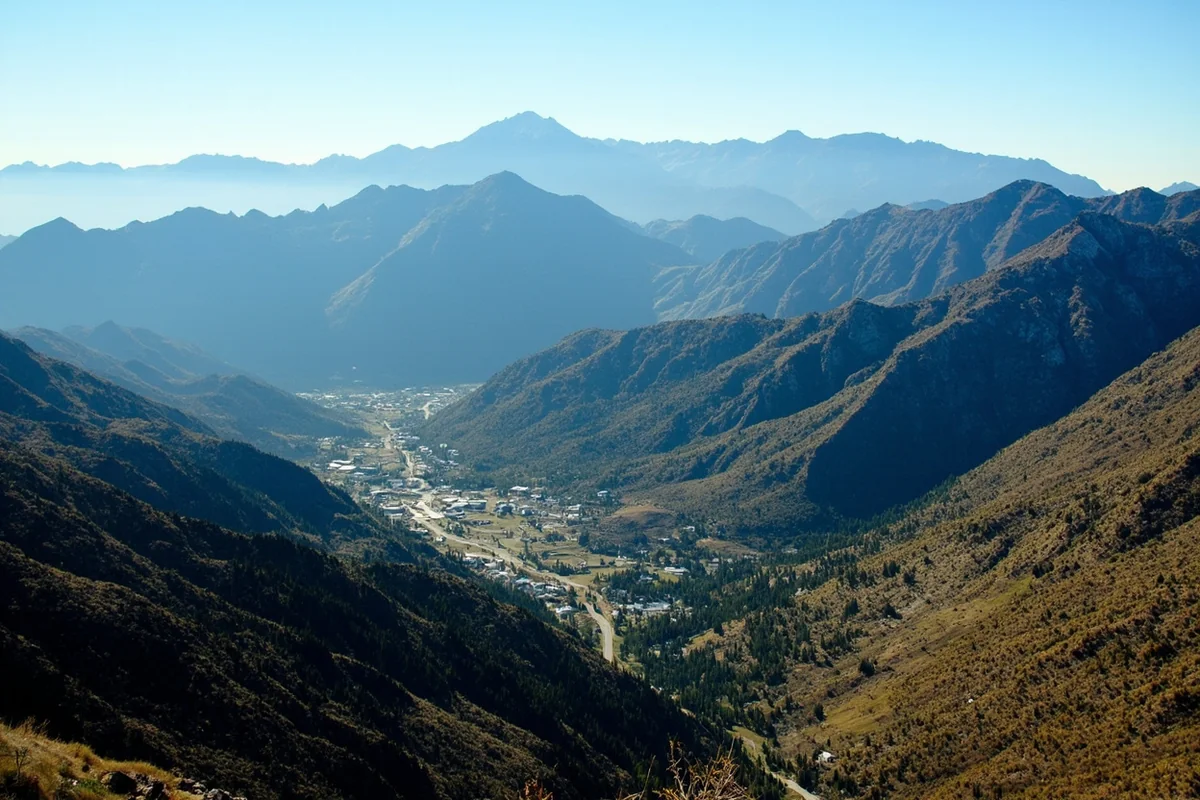 Mountain vista showing Mission Mountains range with St. Ignatius valley below