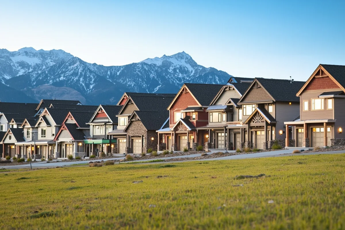New construction homes in the Gallatin Valley with mountain backdrop