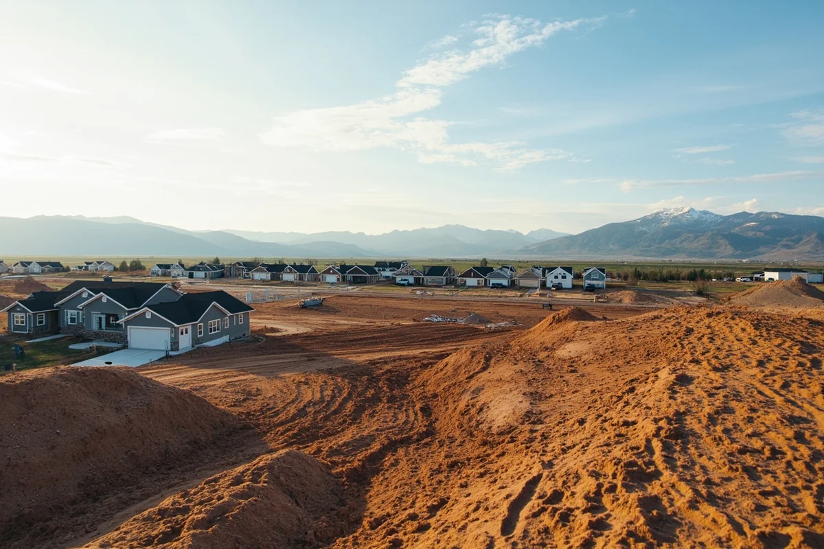 New housing development under construction near Bozeman