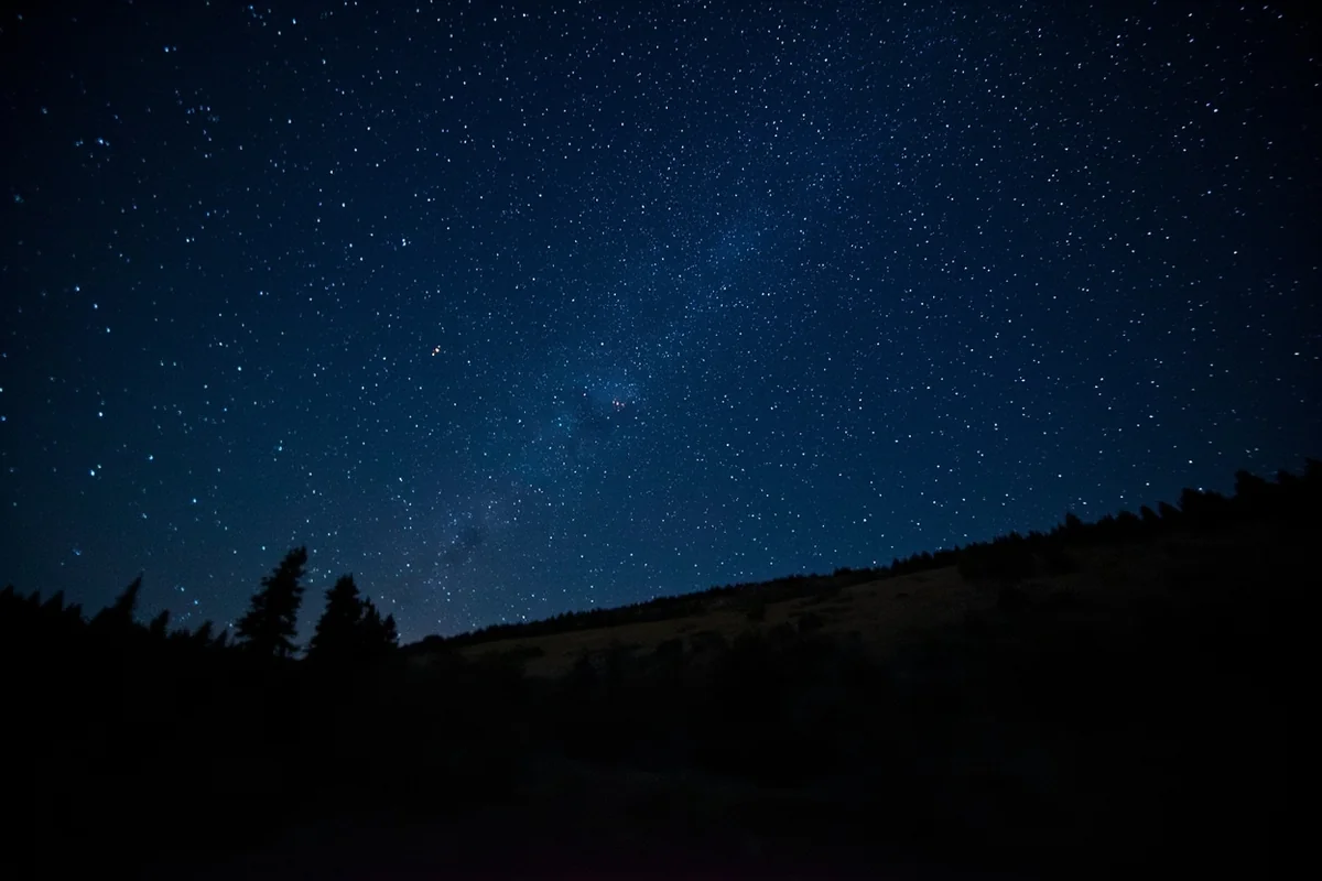 Nighttime shot of stars visible from Wild Horse Hot Springs area