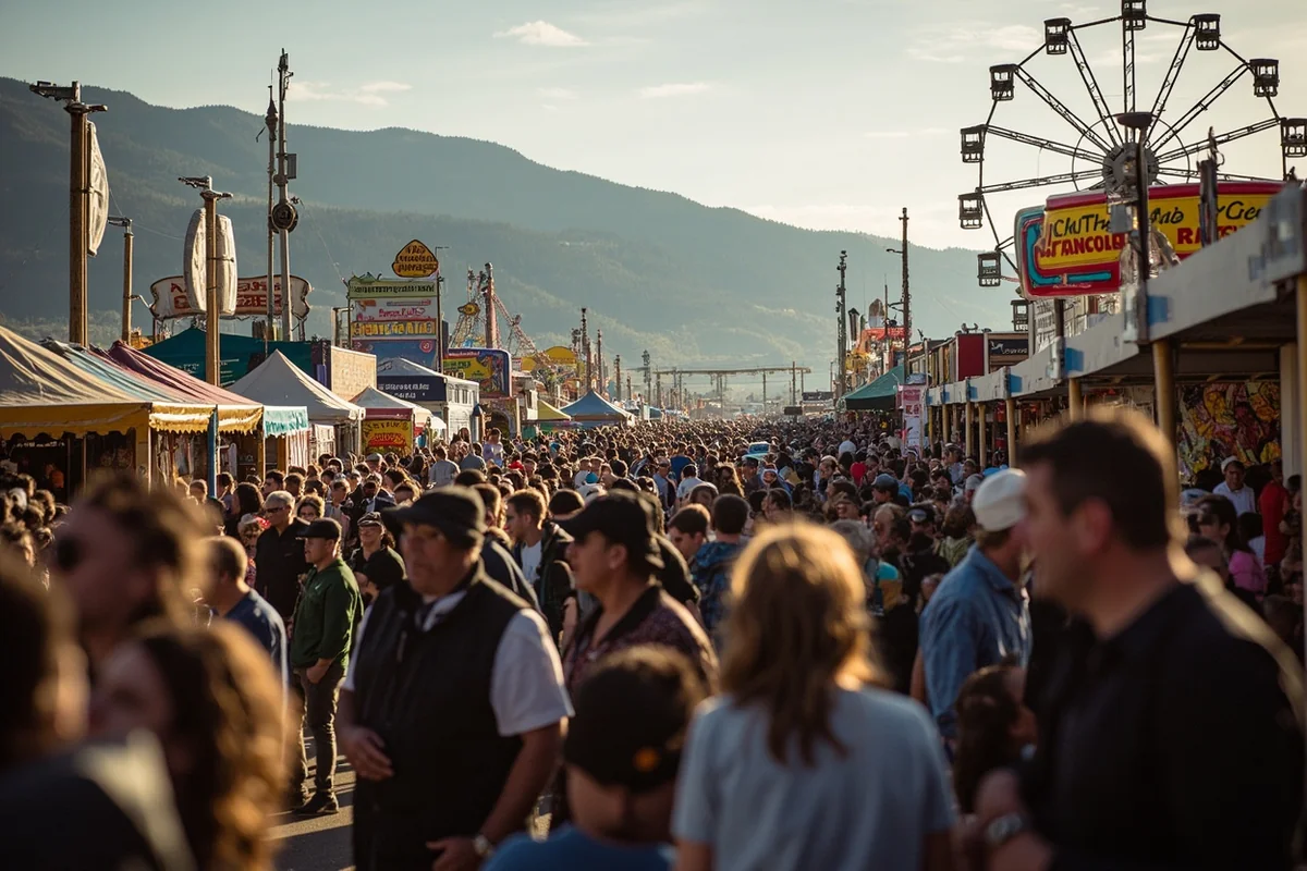 Northwest Montana Fair with fairground activities and crowds