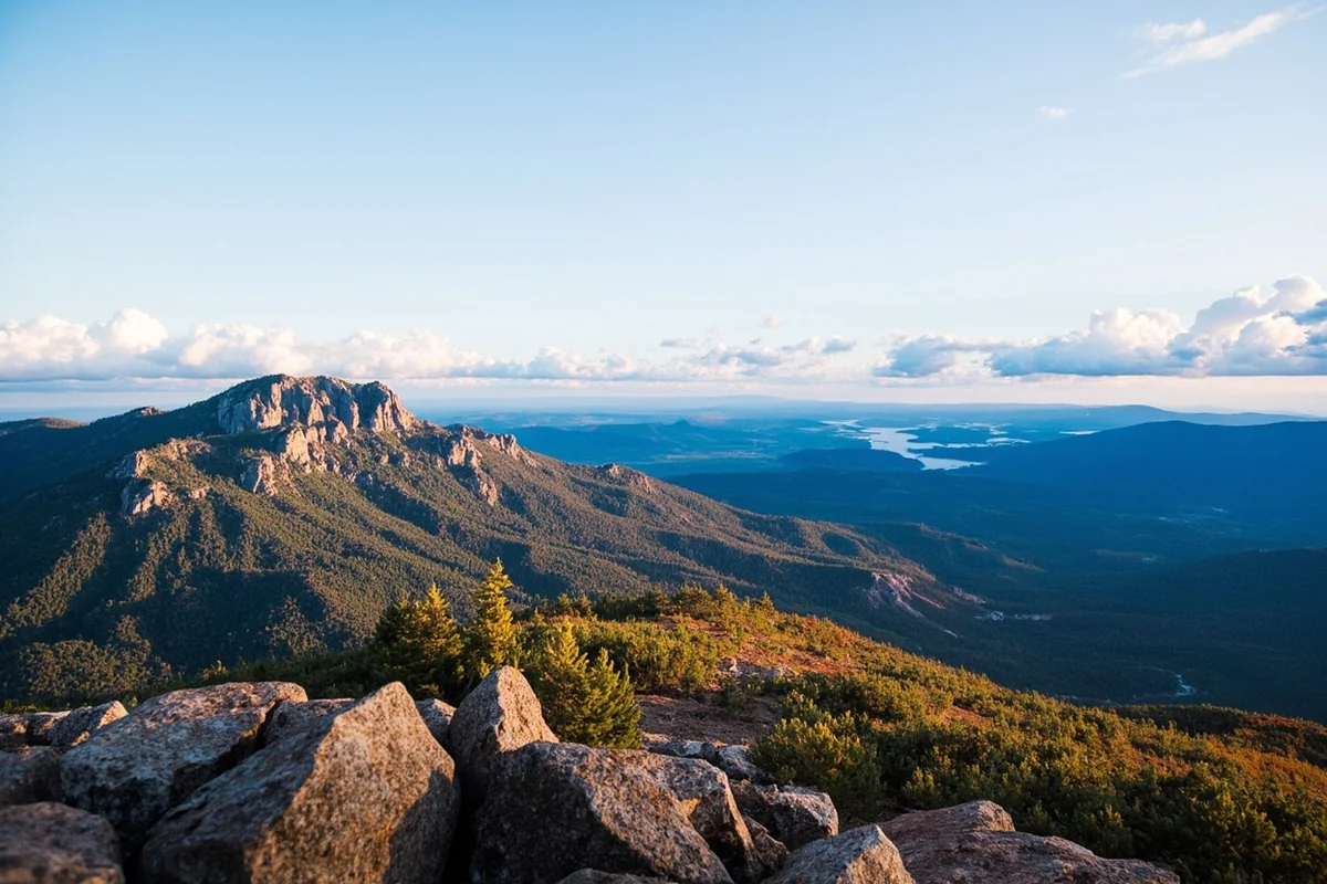 Panoramic view from the top of Rumsey Mountain showing the Continental Divide and Discovery's open bowls