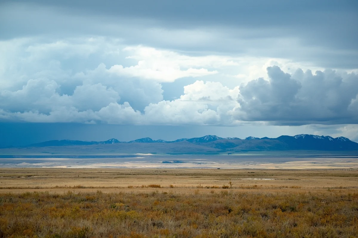 Panoramic view of Montana's Big Sky landscape with dramatic clouds