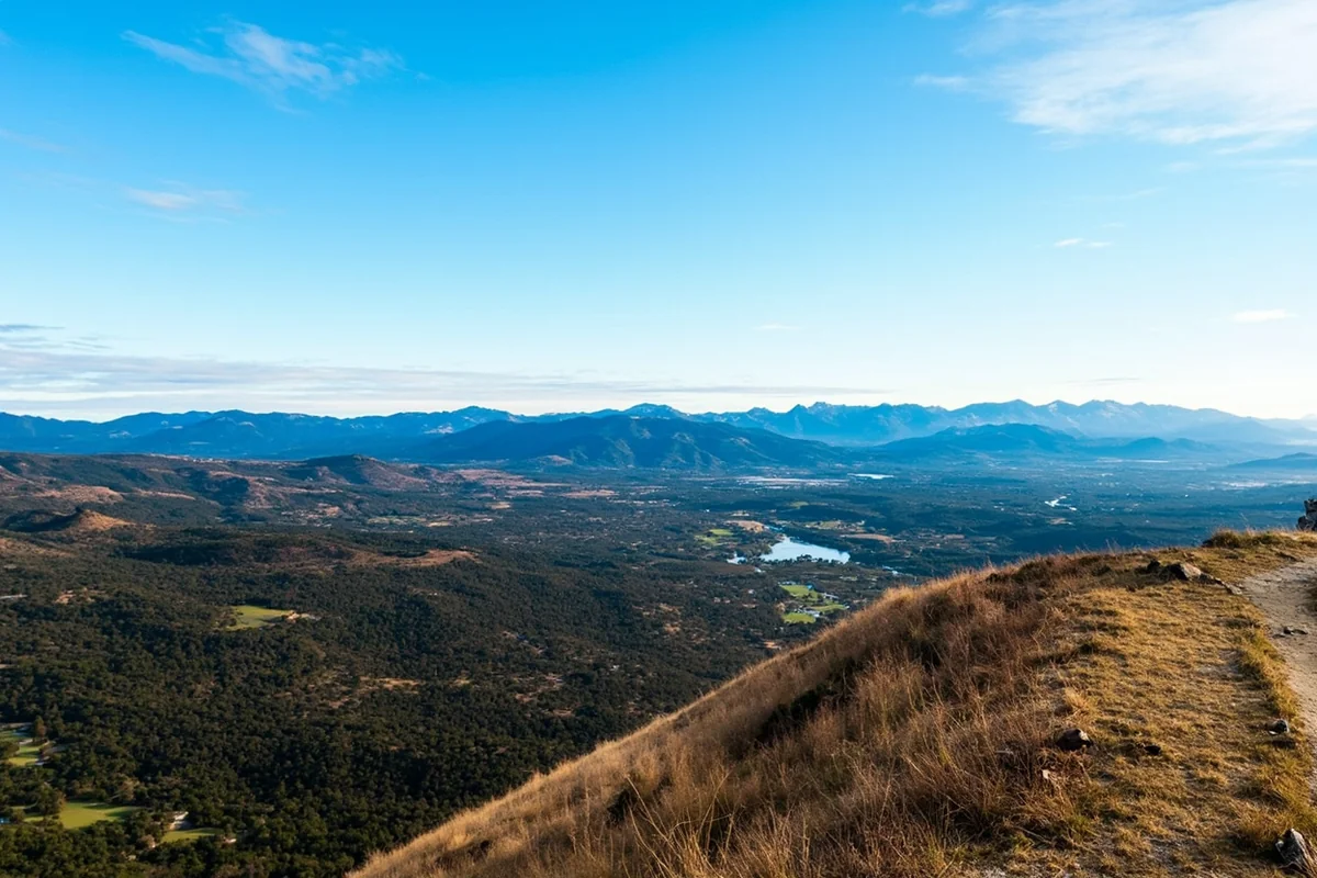 Panoramic view of Swan Valley from overlook showing mountains and lakes