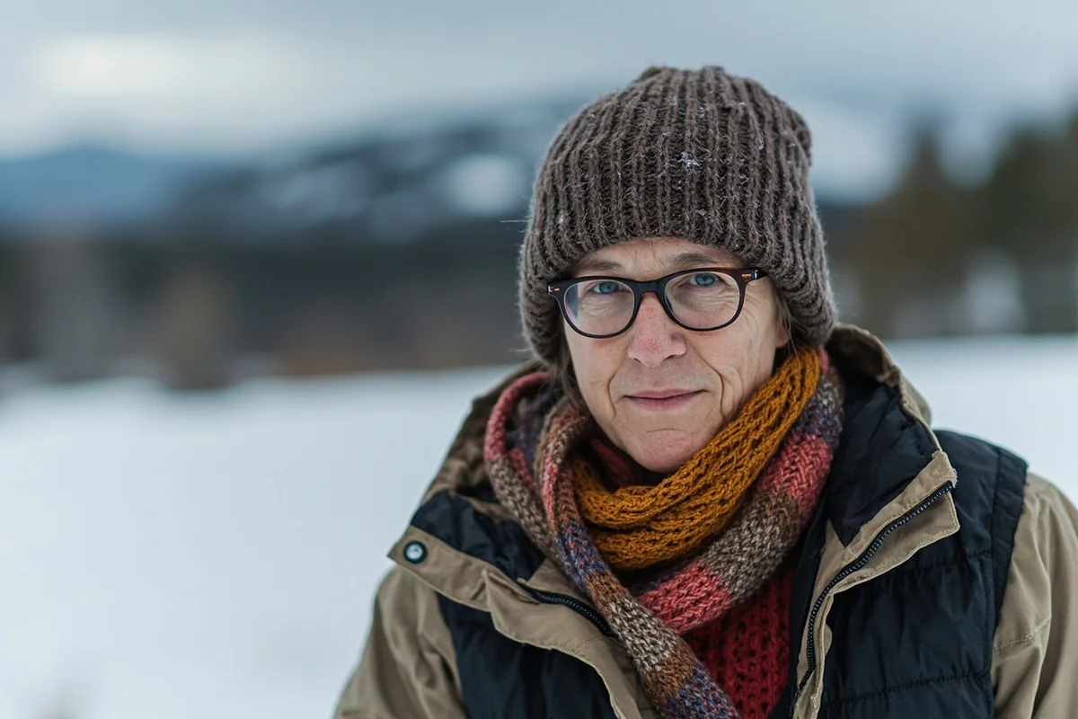 Person properly dressed for Montana winter conditions, demonstrating effective layering