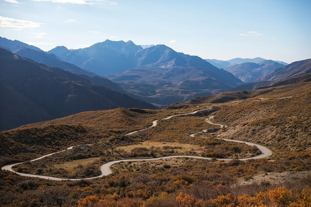 Pioneer Mountains Scenic Byway winding through mountain landscape