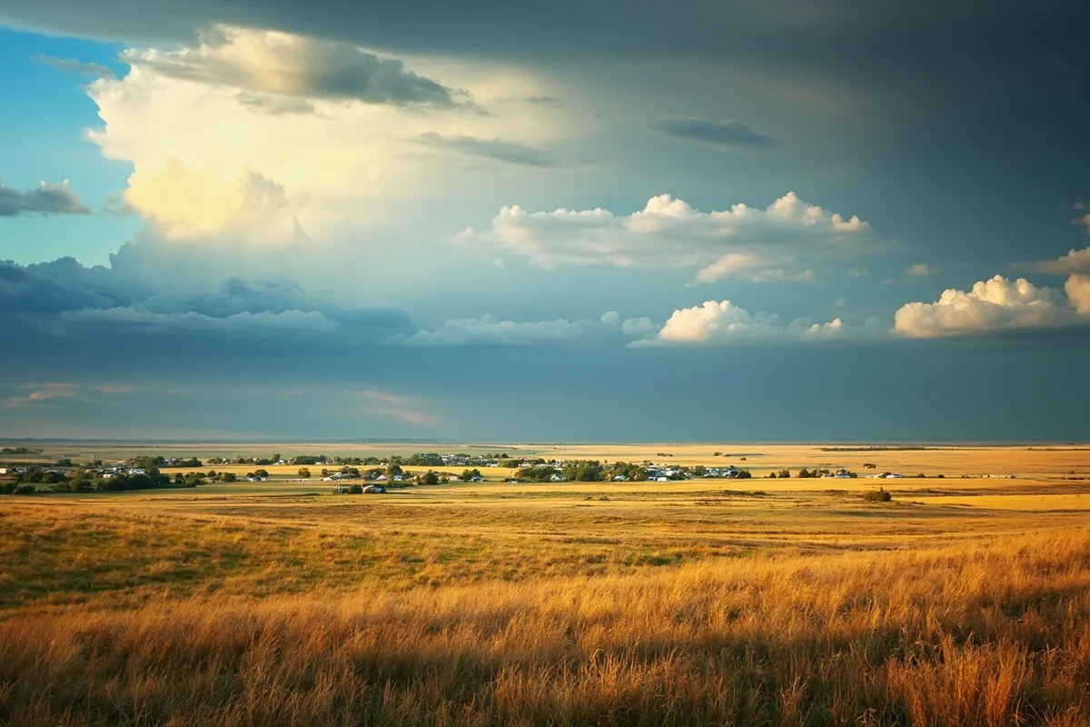 Prairie landscape near Malta with dramatic sky and minimal development visible