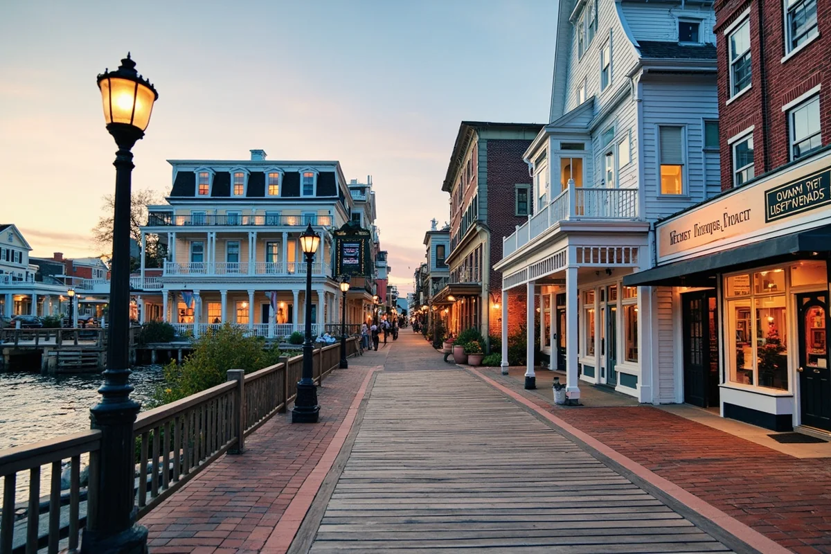 Preserved Victorian buildings along Virginia City's main street with wooden boardwalks