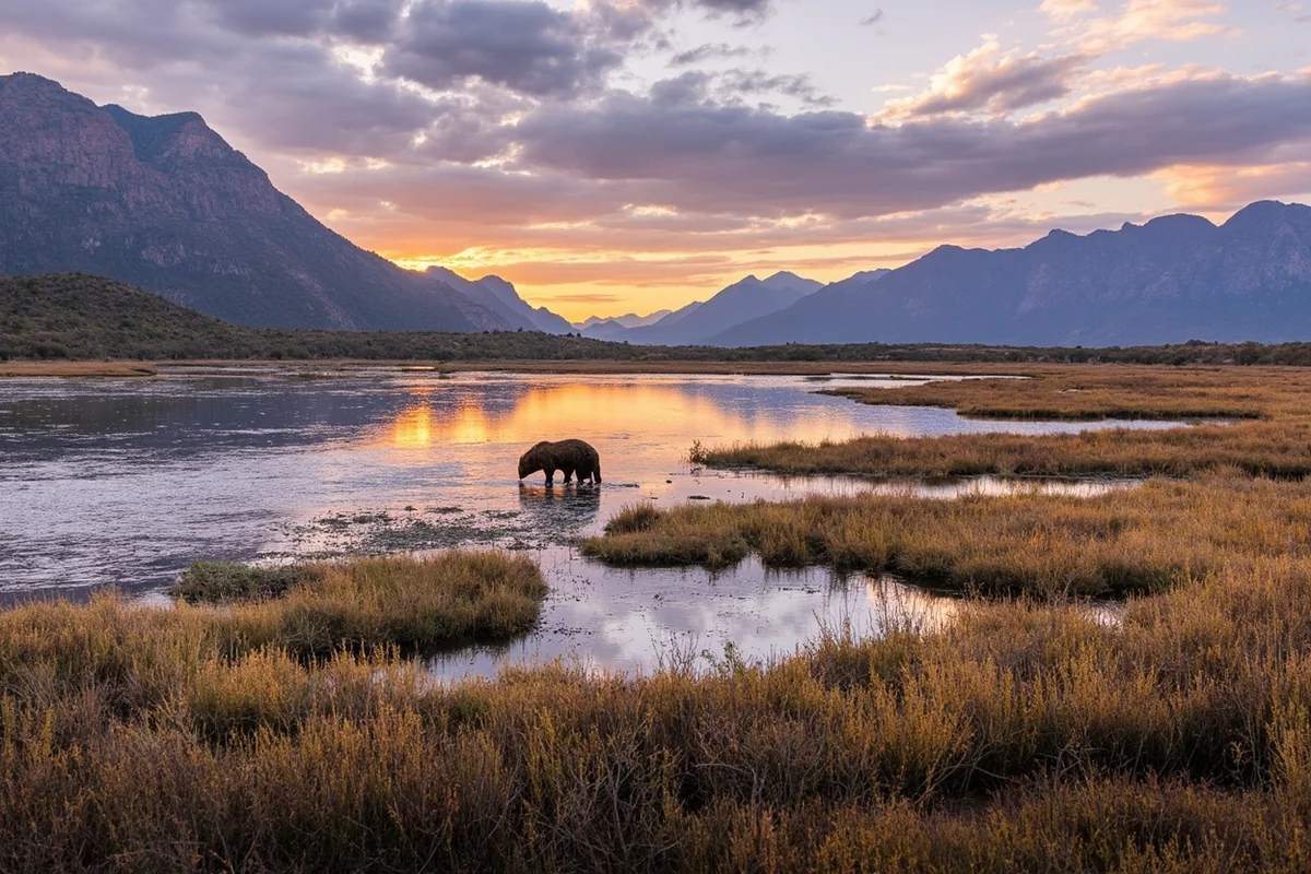 Red Rock Lakes landscape showing wetland bear habitat