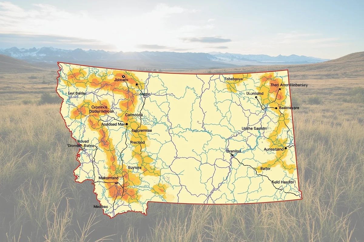 Regional map of Montana showing all seven FWP administrative regions with color coding