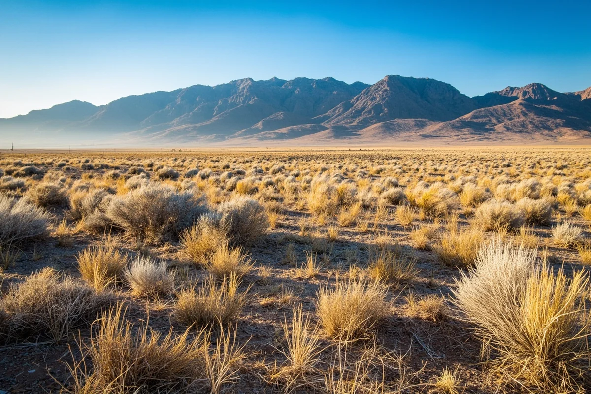 Sagebrush steppe landscape in the Centennial Valley with mountain backdrop