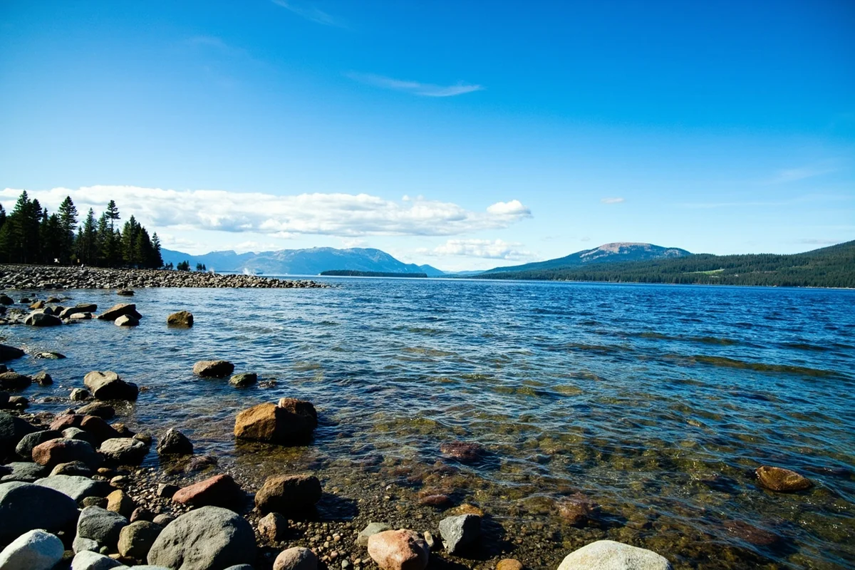 Scenic view of Flathead Lake from the shore near Bigfork