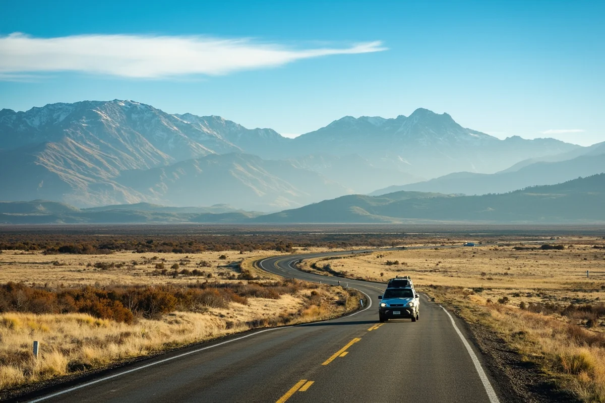 Scenic view of Highway 83 winding through the Swan Valley with mountain backdrop