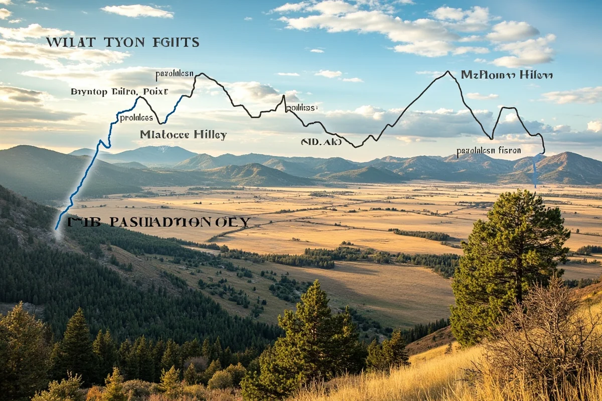 Scenic view of the Madison Valley with labeled hunting district boundaries overlaid