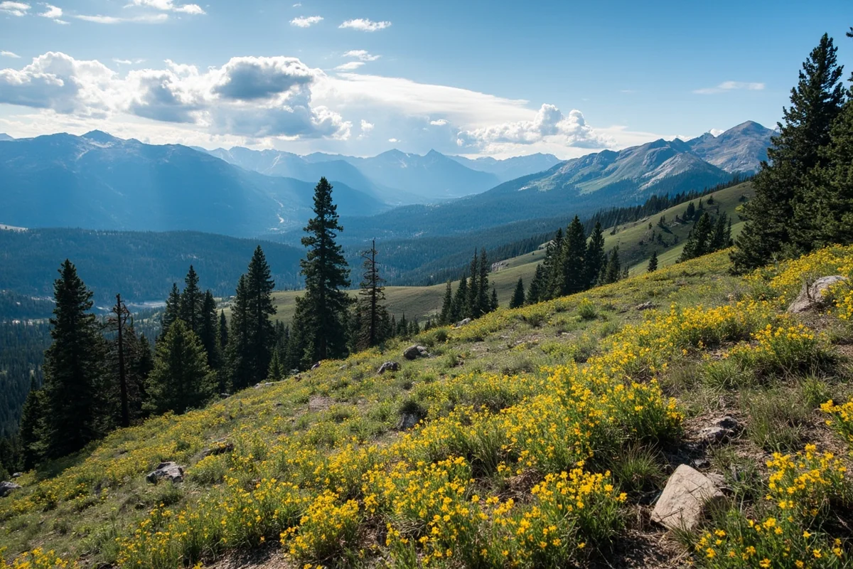 Scenic view of the Montana-Idaho border along the Bitterroot Range near Lost Trail Pass