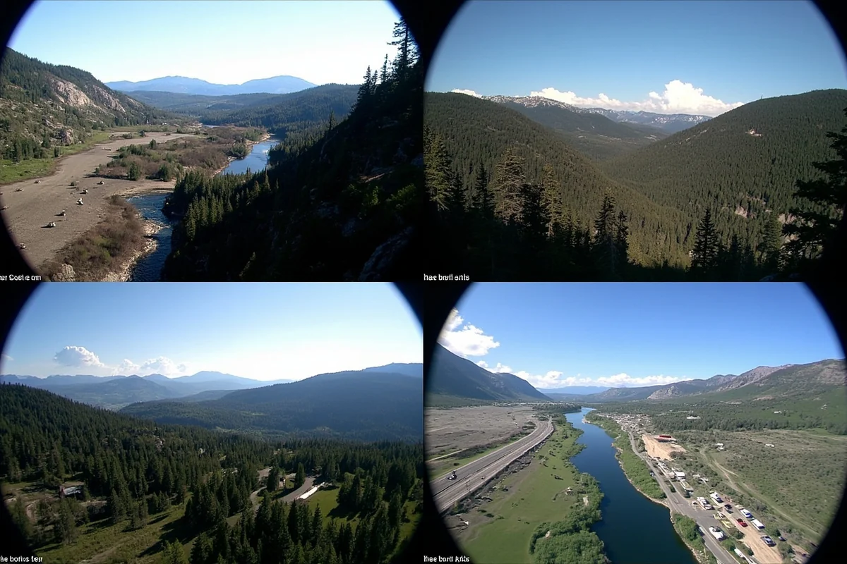 Screenshot collage of four popular Montana webcams showing different views