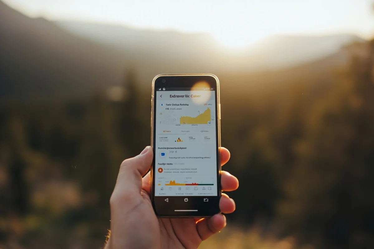Smartphone displaying air quality monitoring app with Montana location
