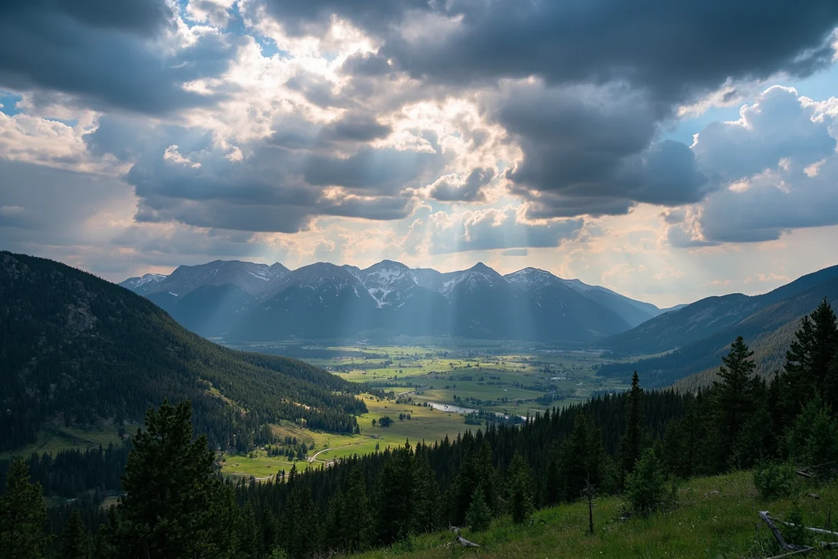 Stunning Montana landscape with mountains, valley, and dramatic sky showing why the trip is worth the flight cost