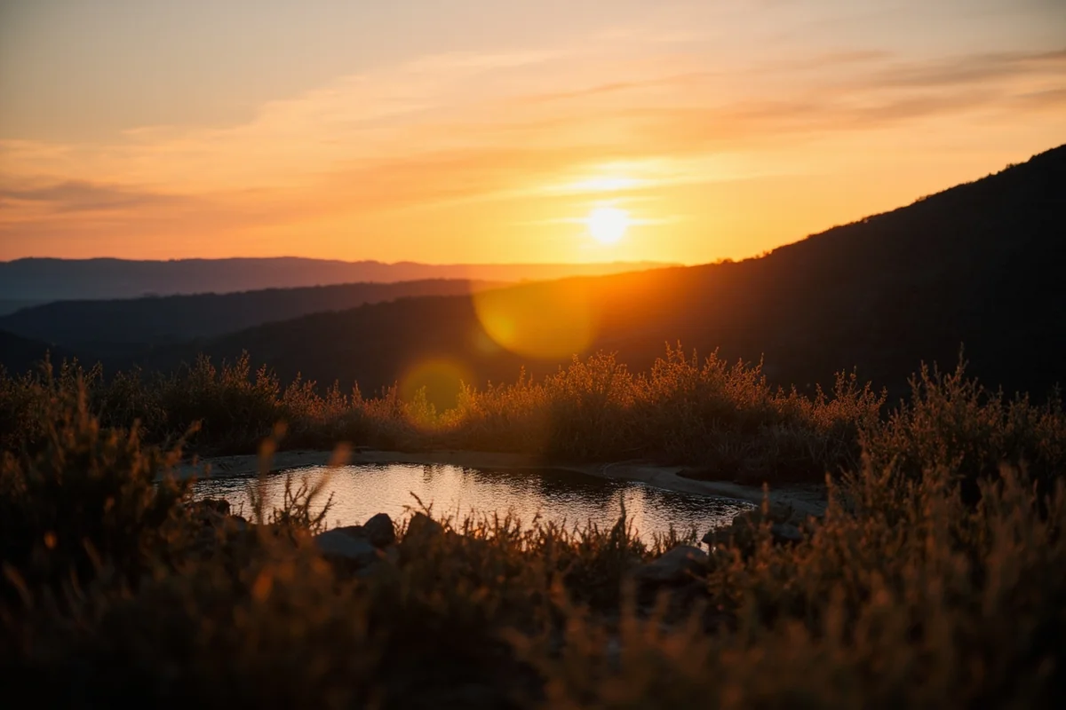 Sunrise view from a dispersed camping spot near the hot springs