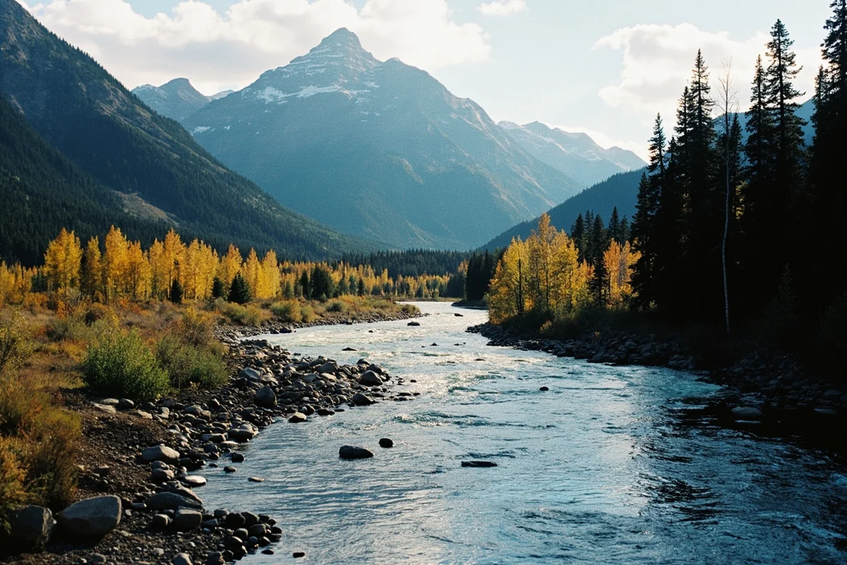 The Blackfoot River flowing through Montana landscape, evoking scenes from A River Runs Through It