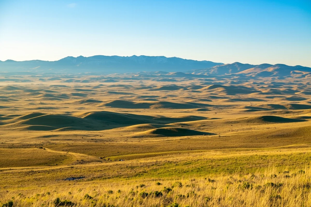 The rolling hills of eastern Montana showing the Great Plains landscape that dominates two-thirds of the state
