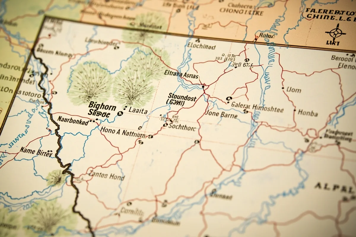 Topographic map showing Montana's bighorn sheep hunting districts with mountain ranges highlighted