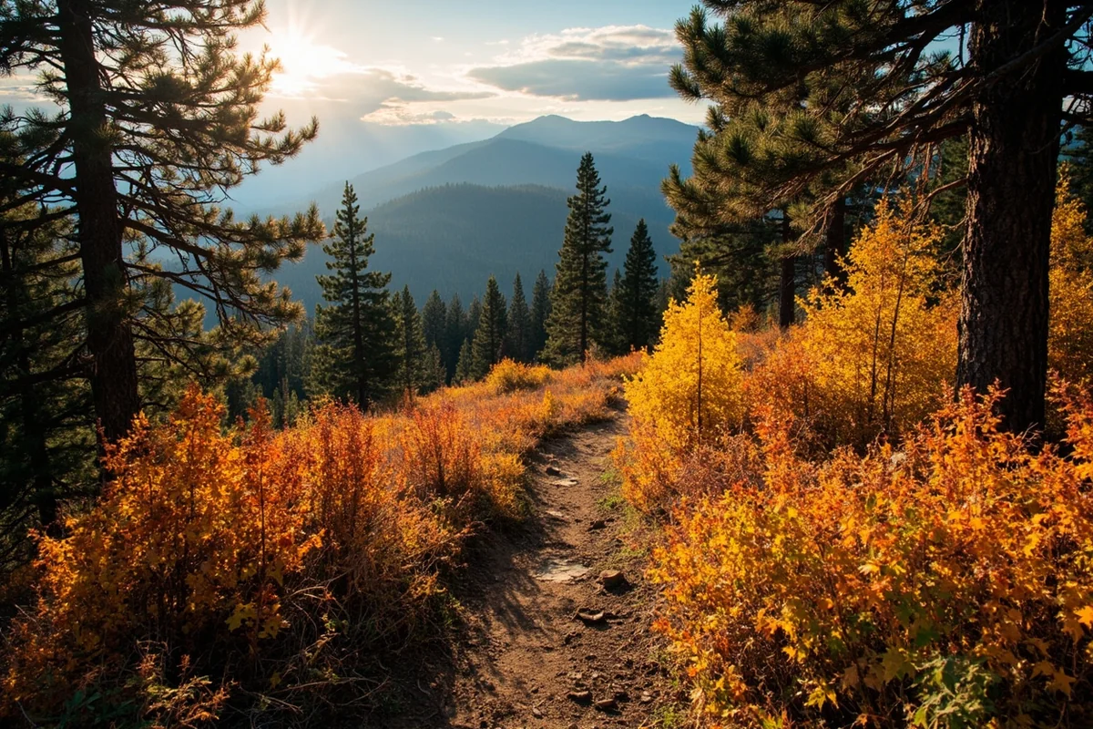 Trail leading into Bitterroot National Forest during autumn