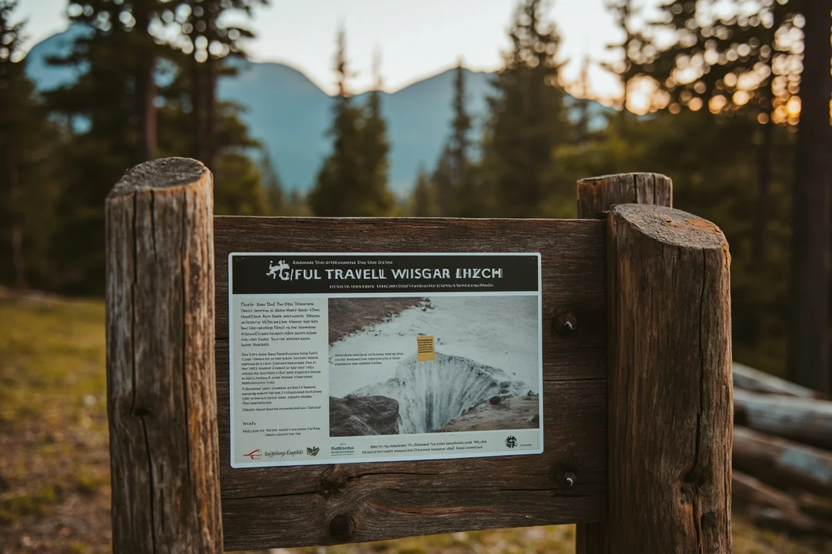 Trail sign at Rock Creek Falls Trailhead with wilderness information posted