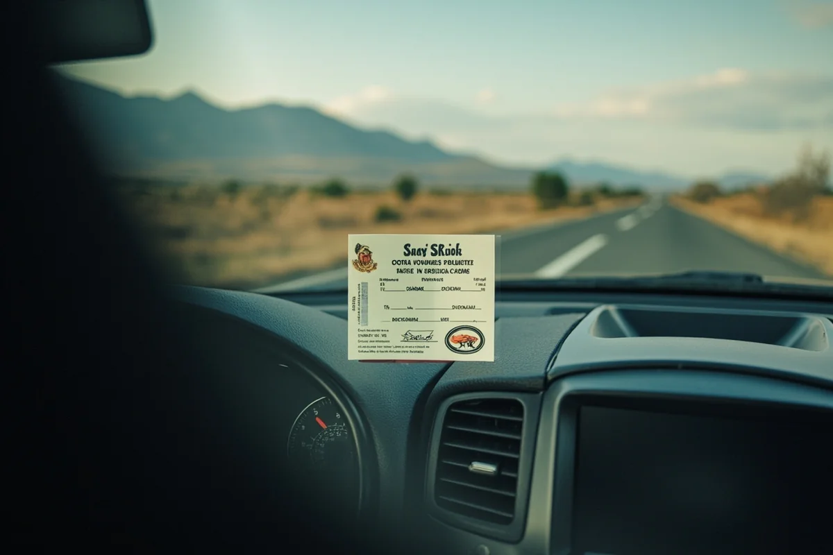 Tribal recreation permit displayed on vehicle dashboard