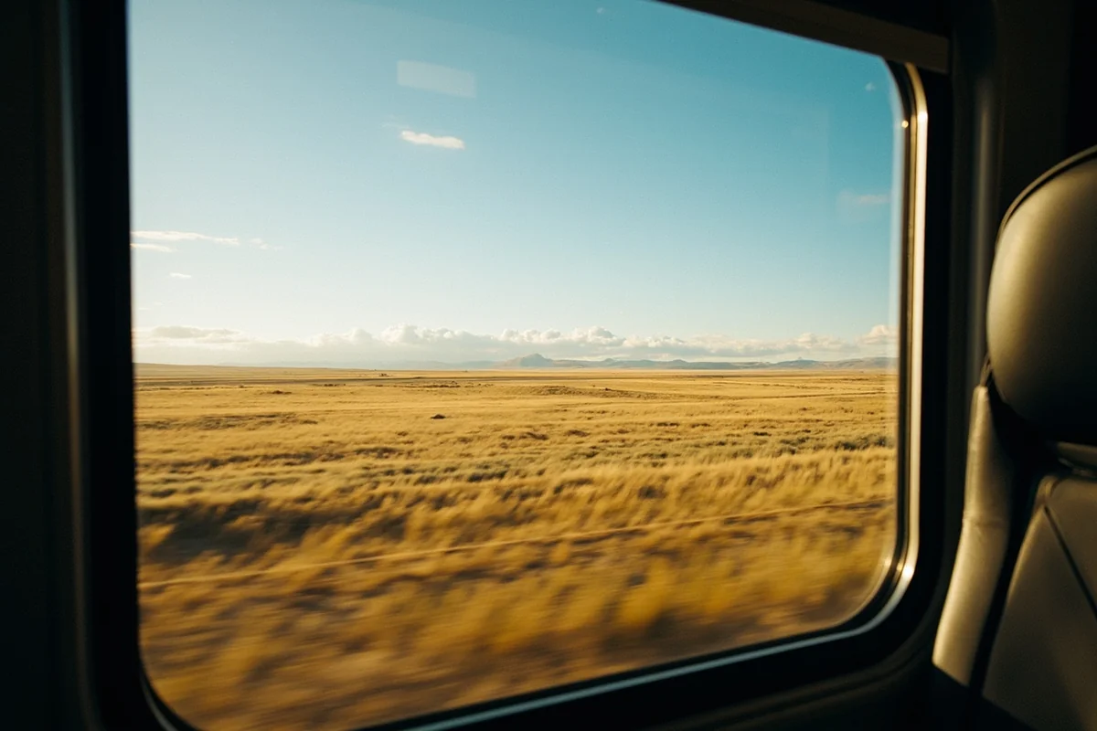 Vast Montana prairie landscape as seen from Empire Builder train window