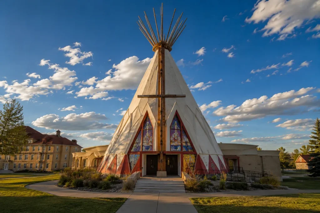 St. Labre Indian Chapel tepee-inspired architecture Plains Indian Ashland Montana