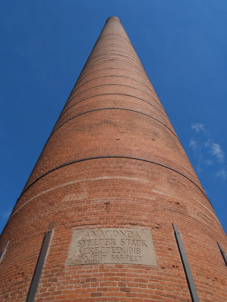 Base of the Anaconda Smelter Stack showing brick construction detail at state park