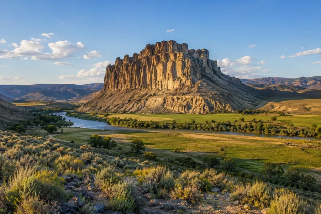 Beaverhead Rock State Park viewed from Montana Highway 41 in Beaverhead County