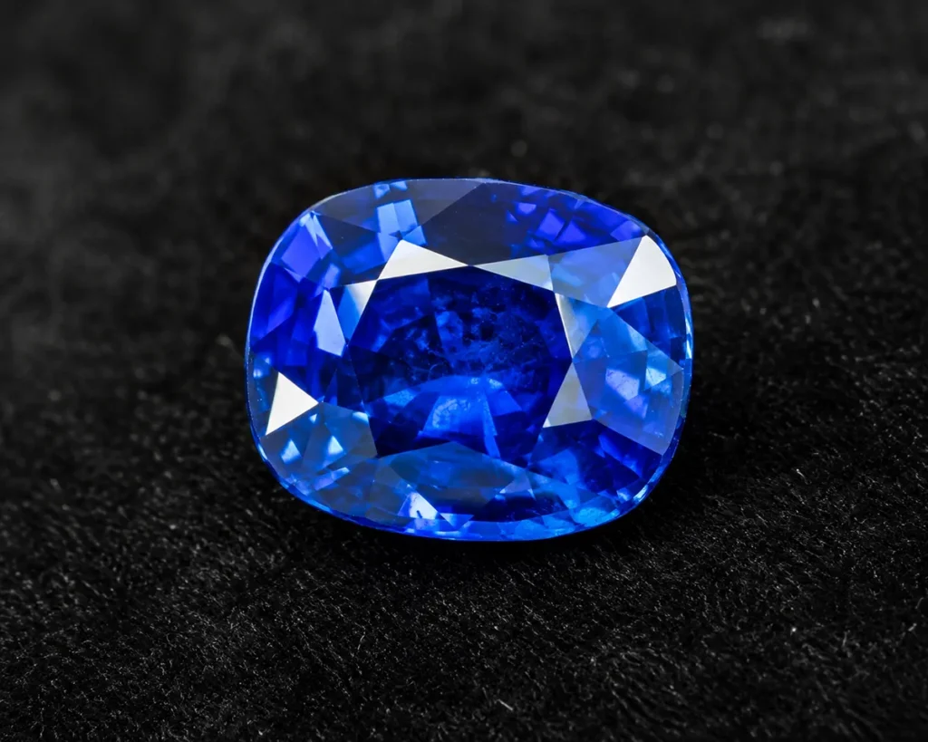 Cornflower-blue Yogo sapphire crystal from the Little Belt Mountains