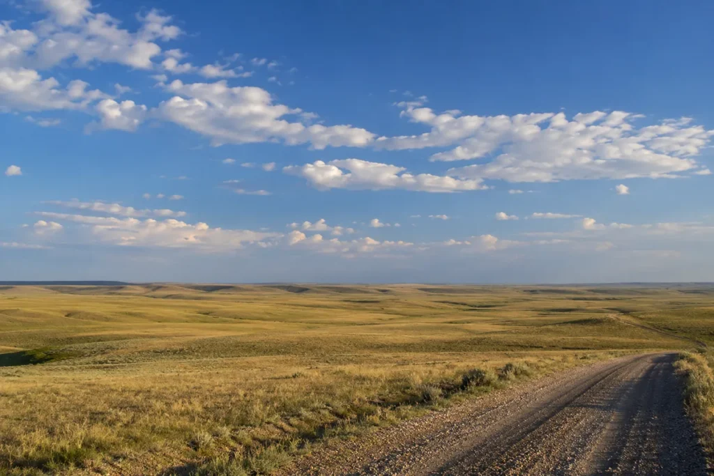 Eastern Montana prairie landscape near Baker in Fallon County with open sky and rolling grassland