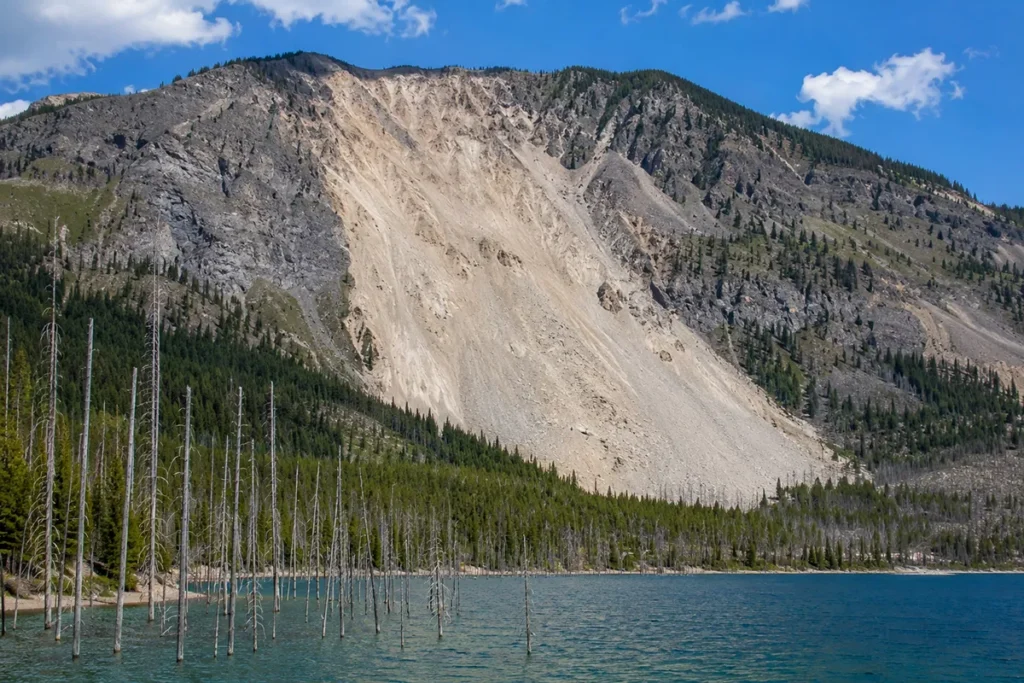 Landslide scar above Quake Lake from the 1959 Hebgen Lake Earthquake
