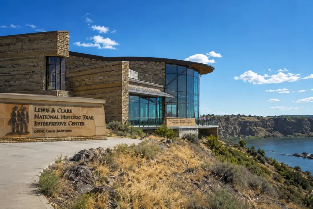 Lewis and Clark National Historic Trail Interpretive Center overlooking the Missouri River in Great Falls Montana