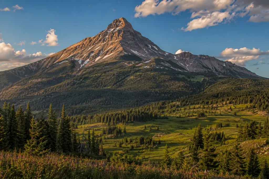 Lone Mountain rising above Big Sky Resort in the Madison Range of Montana