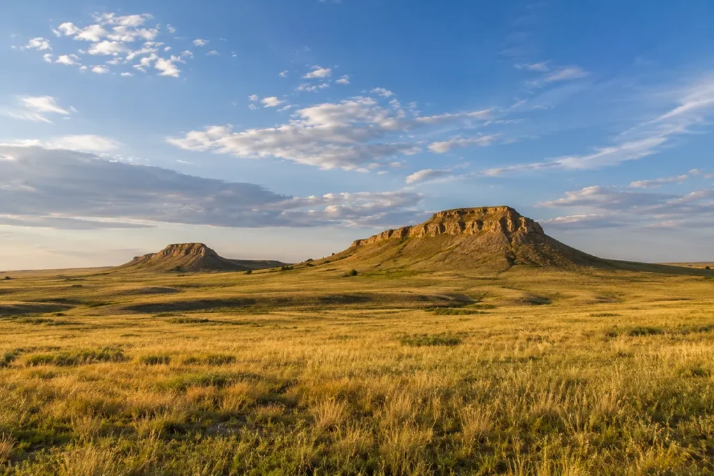 Four Buttes rising from the northeastern Montana prairie in Daniels County near Scobey