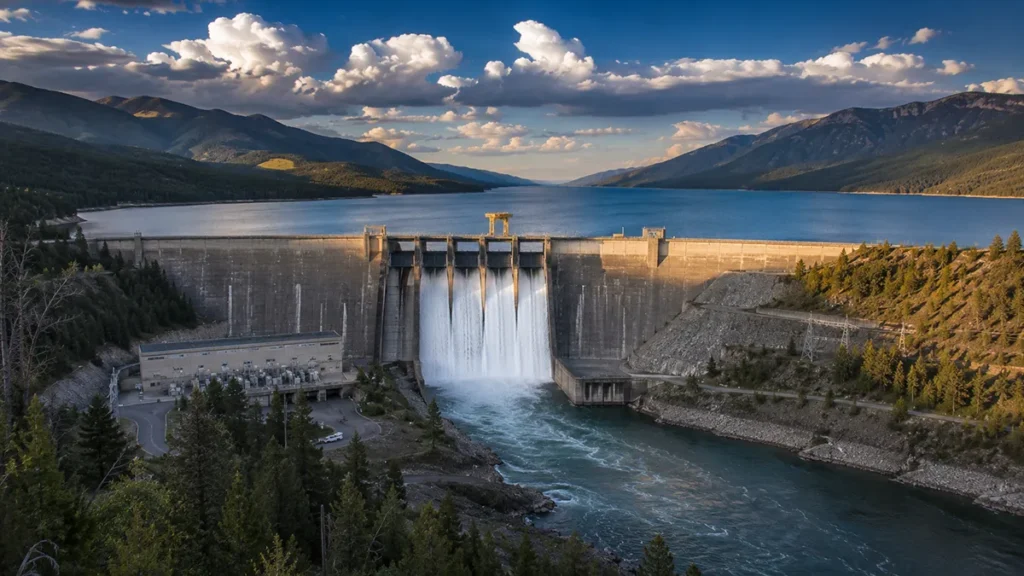 Libby Dam 422 feet tall Lake Koocanusa Columbia River Treaty Lincoln County