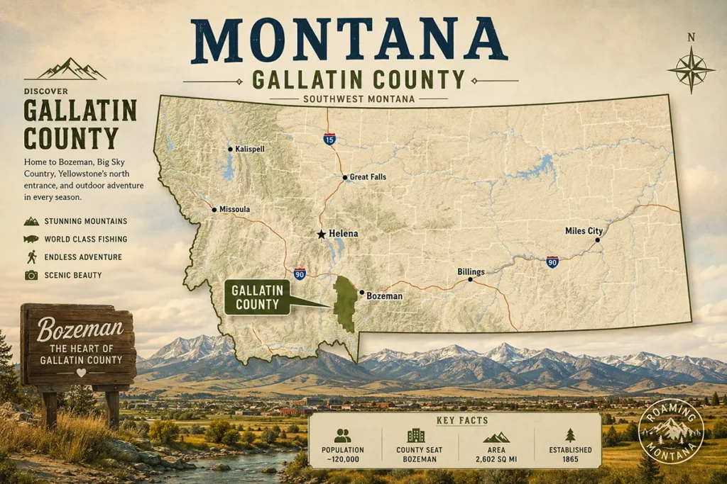Map of Montana with highlighted Garfield County