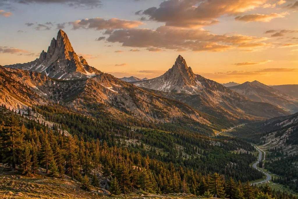 Pilot and Index Peaks rising above the Beartooth Highway near Cooke City Montana