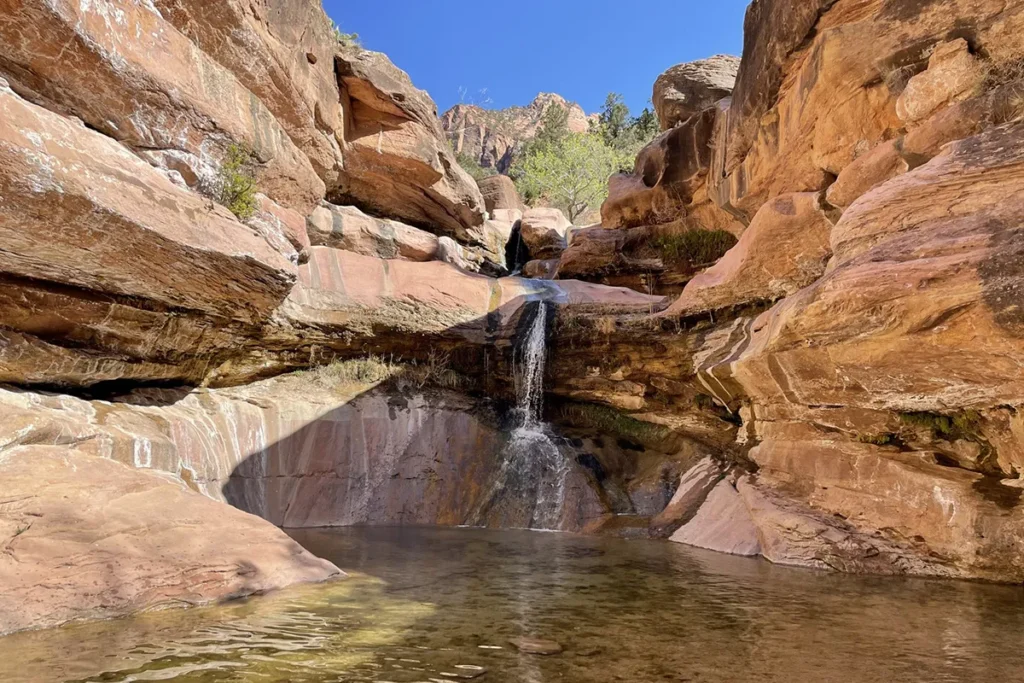 Pine Creek Falls cascading through the Absaroka-Beartooth Wilderness near Livingston Montana