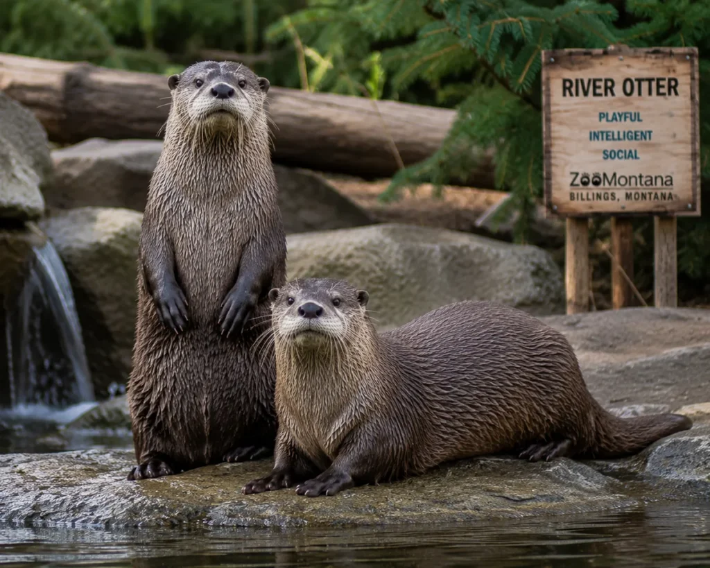 River otters at ZooMontana enclosure