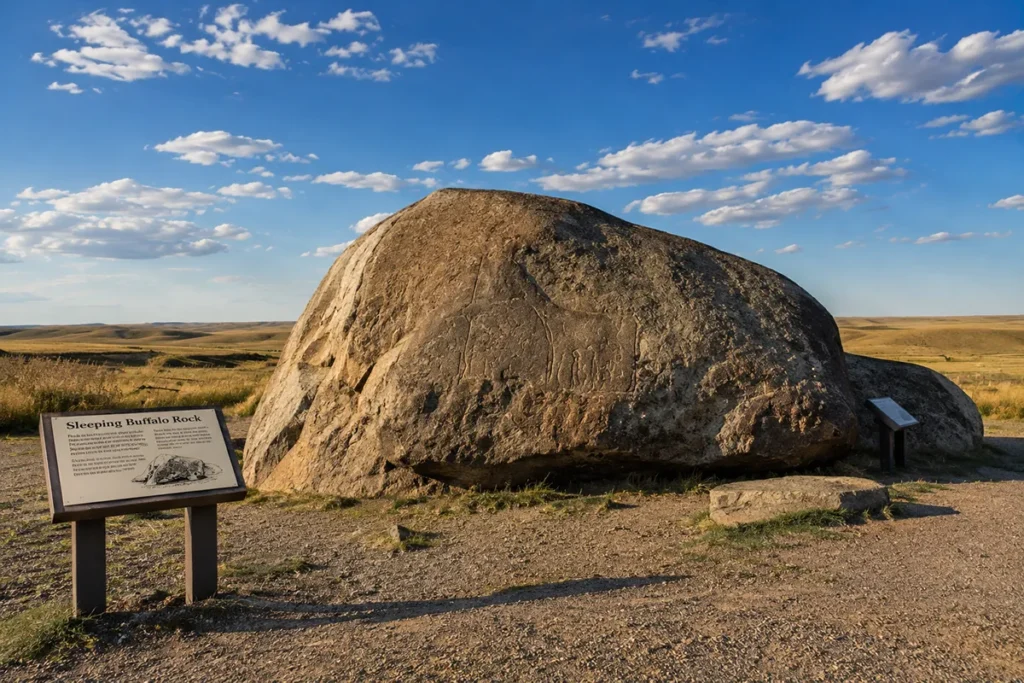Sleeping Buffalo Rock sacred glacial erratic Plains Indians US-2 Phillips County