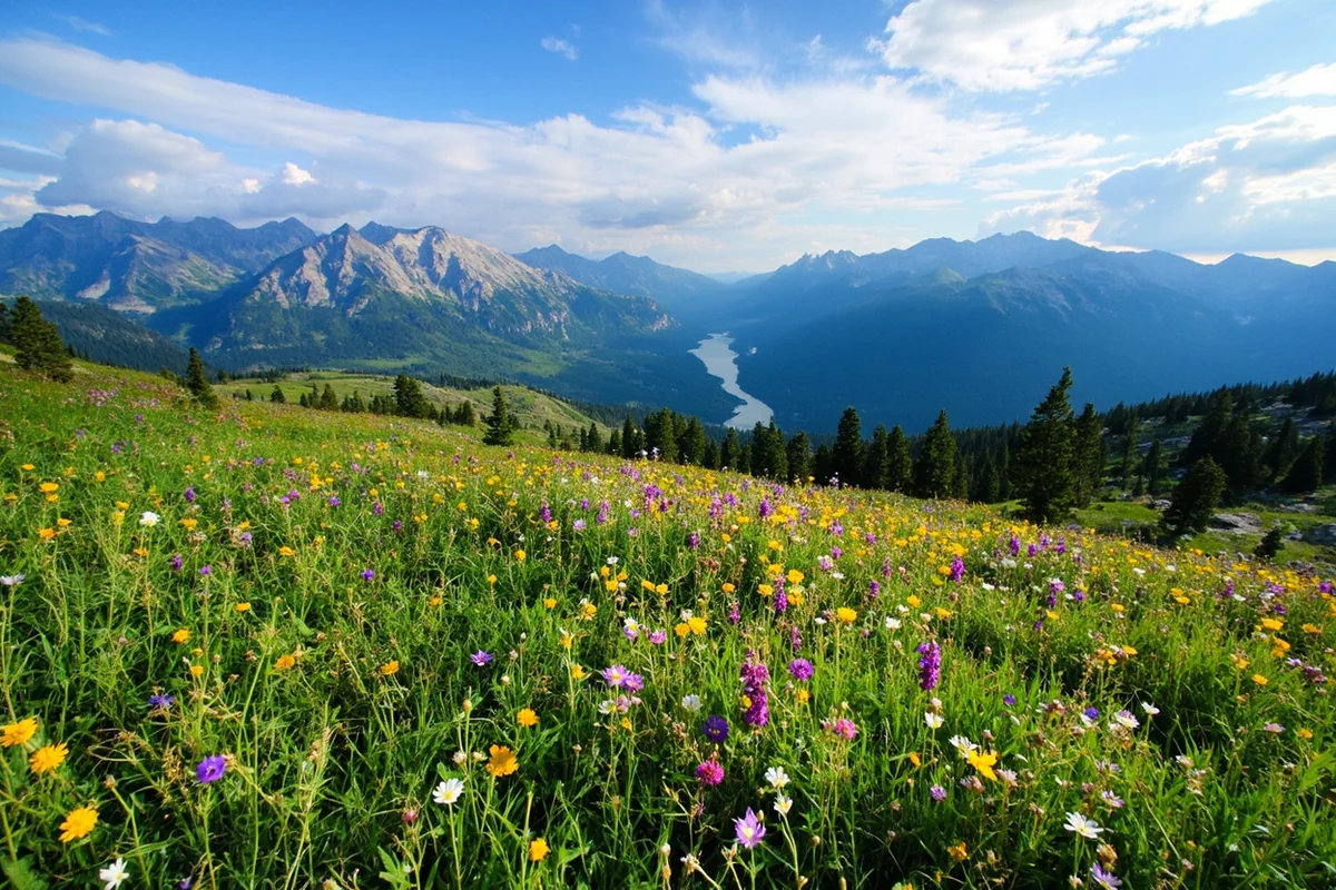 Alpine meadow in the Absaroka-Beartooth Wilderness above the Stillwater River drainage, Stillwater County, Montana