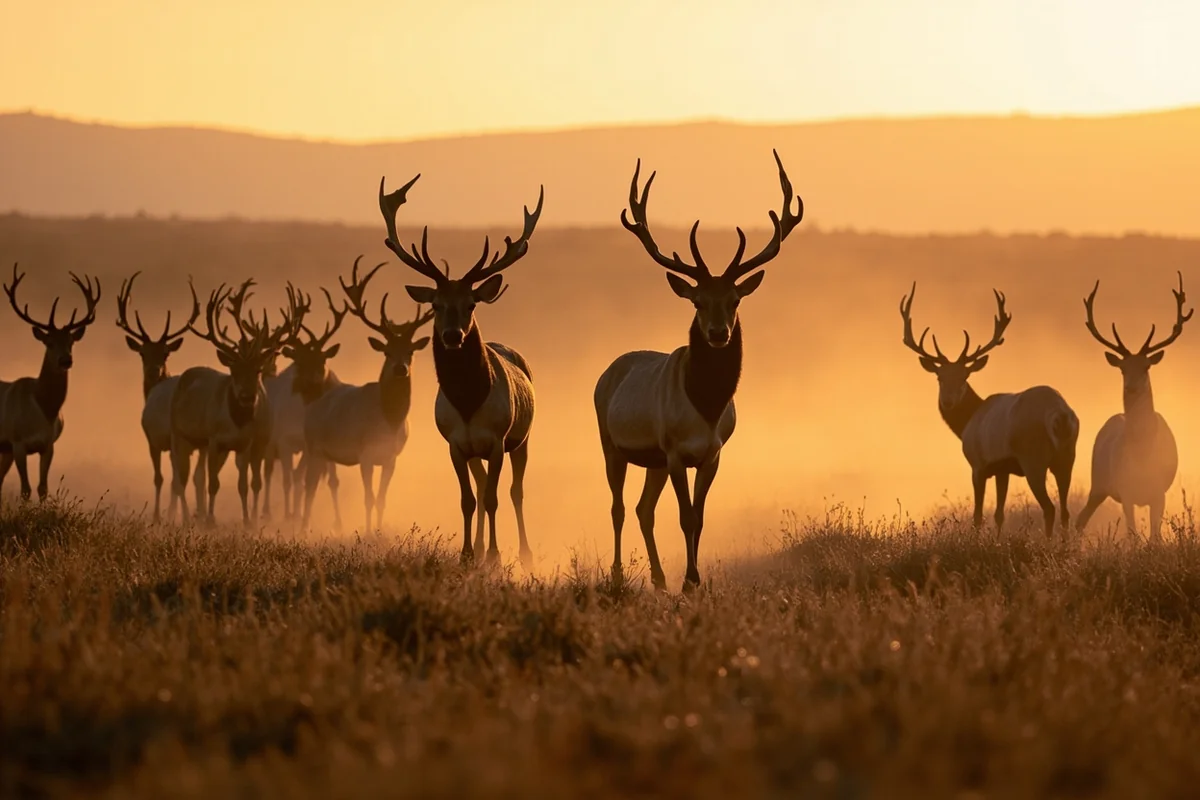 Elk herd at dawn on the Rocky Mountain Front near the Pondera County foothills